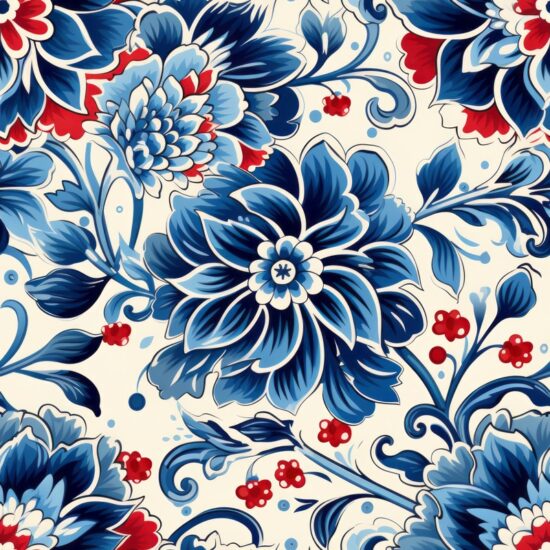 Persian Fusion Floral Elegance Seamless Pattern