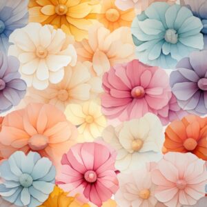 Petal Pastels - Watercolor Floral Close-ups Seamless Pattern
