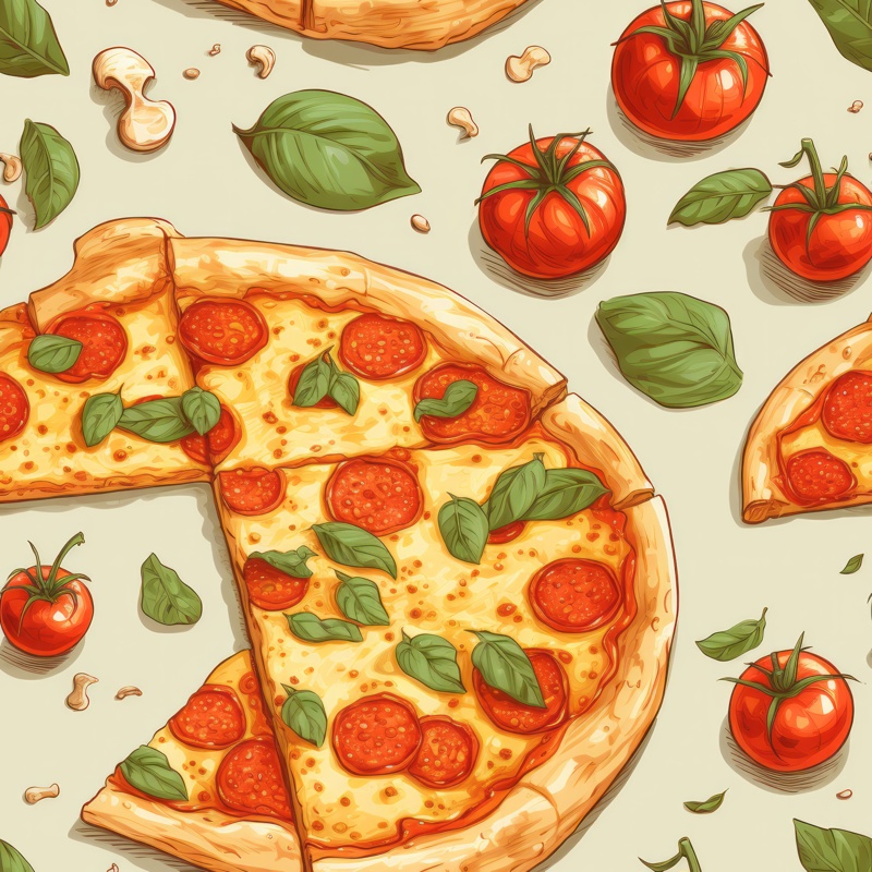 Pizza Doodles PTN 002756 pattern design