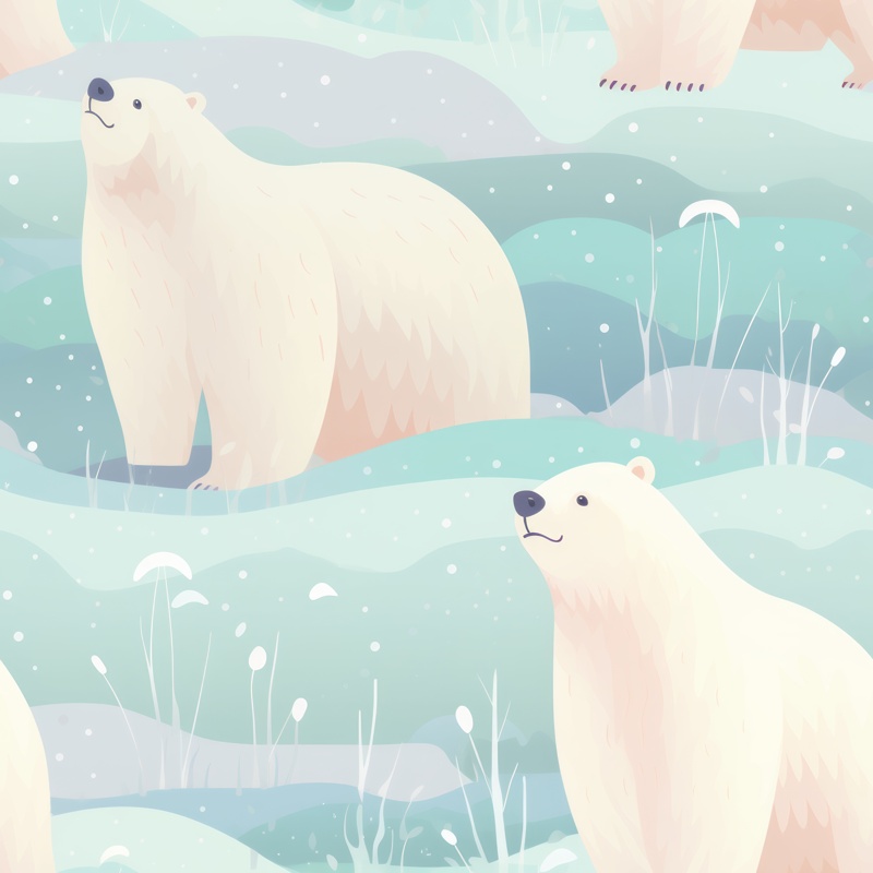 Playful Polar Bear Pattern Seamless Pattern