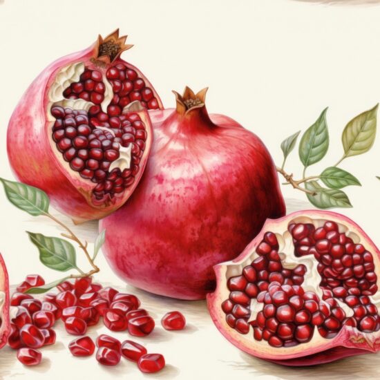 Pomegranate Sketch: Foodie Fruit Seamless Pattern