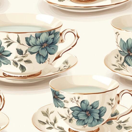 Porcelain Teacup Delights Seamless Pattern