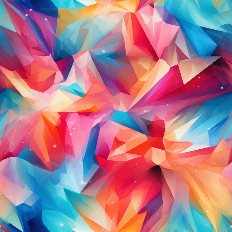 Prismatic Fusion: Abstract Cubism Pattern Seamless Pattern
