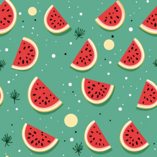 Red Watermelon Minimalist Art Seamless Pattern