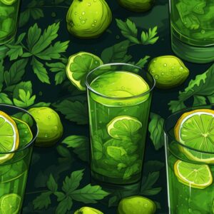 Refreshing Green Juice Fiesta Seamless Pattern
