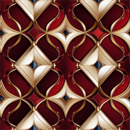 Regal Maroon & Gold Diamonds Seamless Pattern