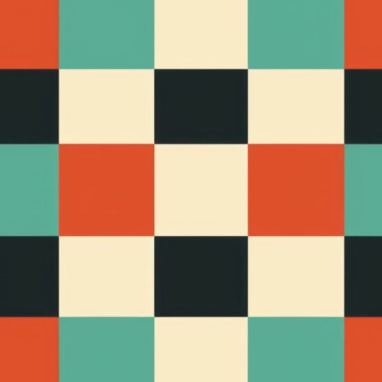 Retro Checkerboard - Classic Color Blocks Seamless Pattern