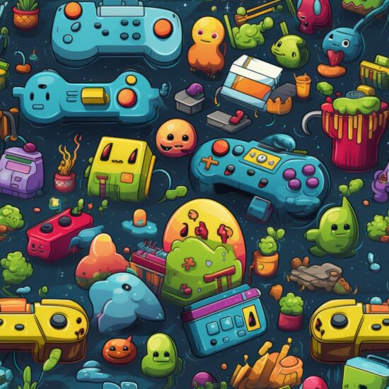 Retro Gaming Delights Seamless Pattern