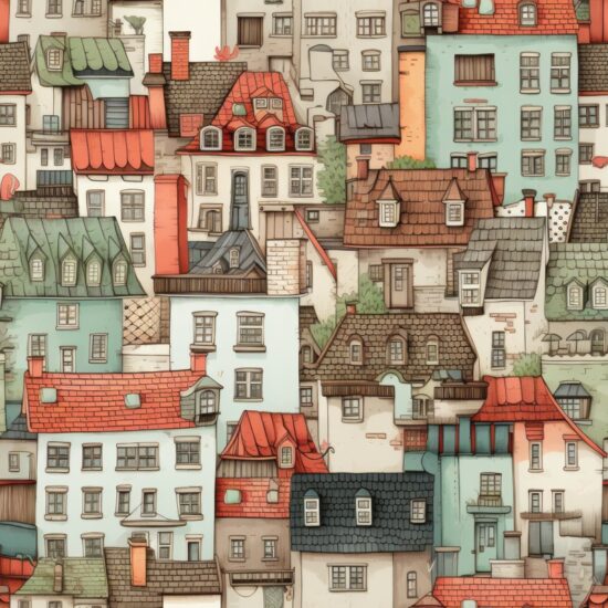 Rooftop charm in seamless pattern Seamless Pattern