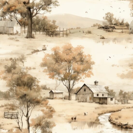 Rustic Countryside Retreat Seamless Pattern