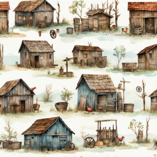 Rustic Farm Life Seamless Pattern