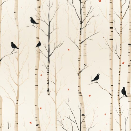 Scandinavian Birch Forest Design Kit Seamless Pattern