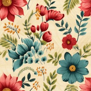 Sisal Blossom Garden Seamless Pattern