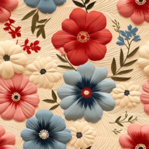 Sisal Floral Delight Seamless Pattern