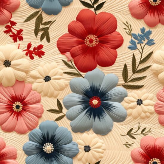 Sisal Floral Delight Seamless Pattern