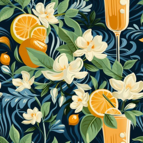 Smoothie Blossom in Art Village Seamless Pattern