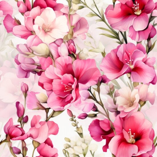 Snapdragon Blooms Watercolor Design Seamless Pattern