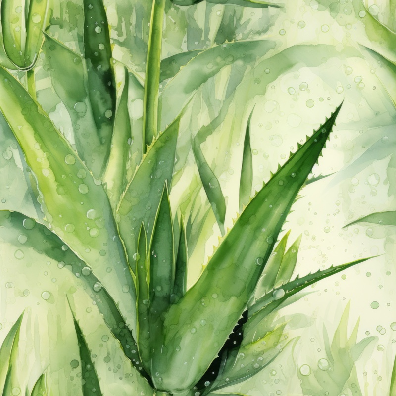 Soft Aloe Vera Impressions Seamless Pattern