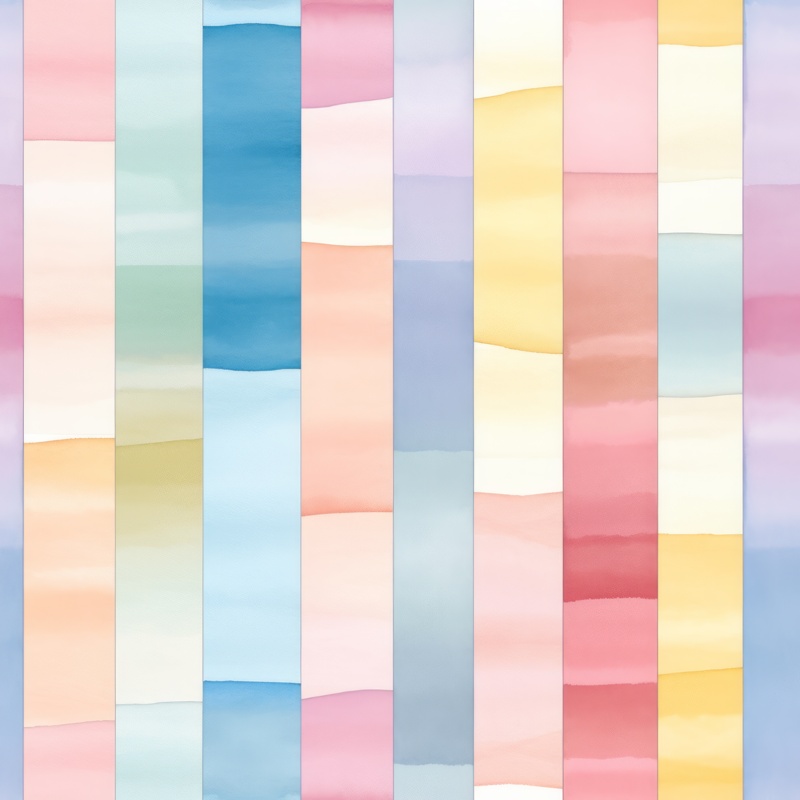 Soft Pastel Watercolor Stripes Seamless Pattern