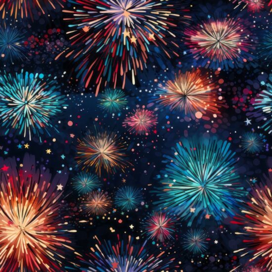 Sparkling Fireworks Party Pattern Seamless Pattern