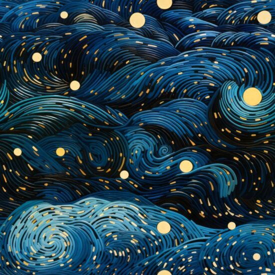 Starry Night Skies: Acrylic Art Seamless Pattern