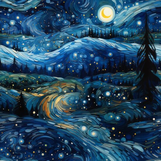 Starry Night Skies Acrylic Patterns Seamless Pattern