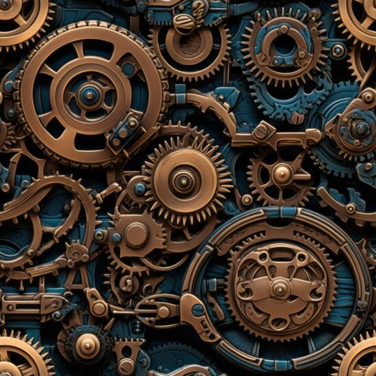 Steampunk Machine Elegance Seamless Pattern