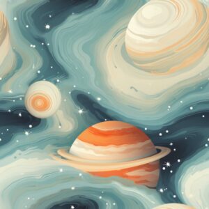 Subtle Saturn Serenade Seamless Pattern