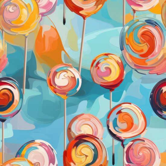Sugary Swirls Lollipop Madness Seamless Pattern
