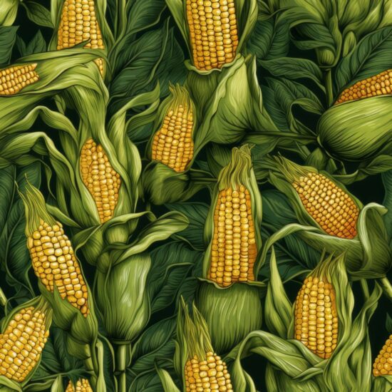 Sunshine Harvest Corn Seamless Pattern