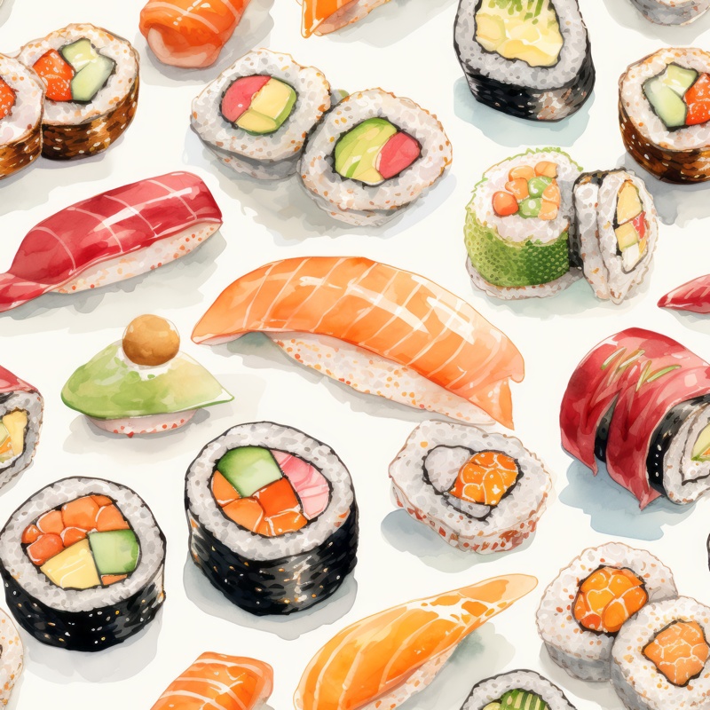 Sushi Art Collection Seamless Pattern