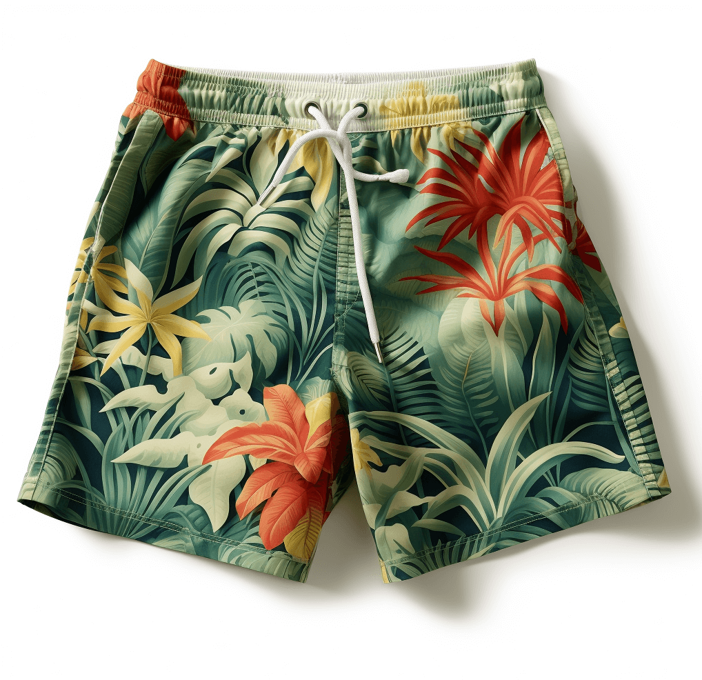 Swim Shorts with jungle pattern print 2 pattern design