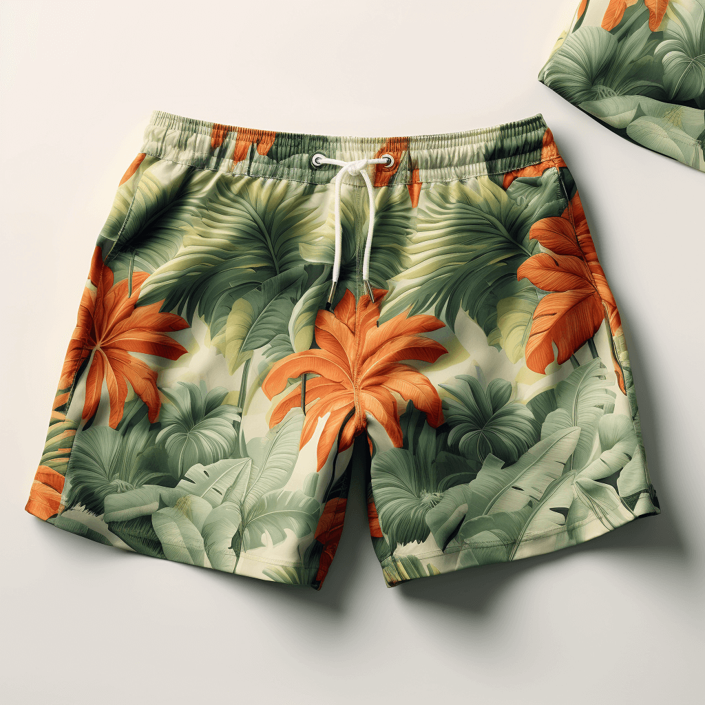 Swim Shorts with jungle pattern print 3 pattern design