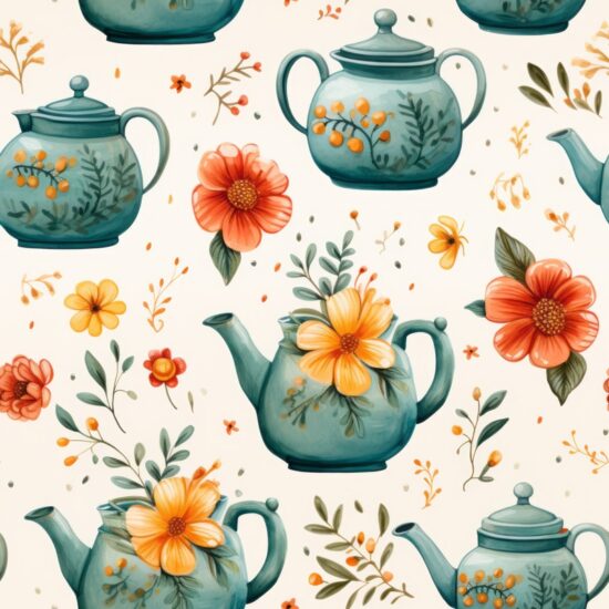 Teapot Delight Seamless Pattern