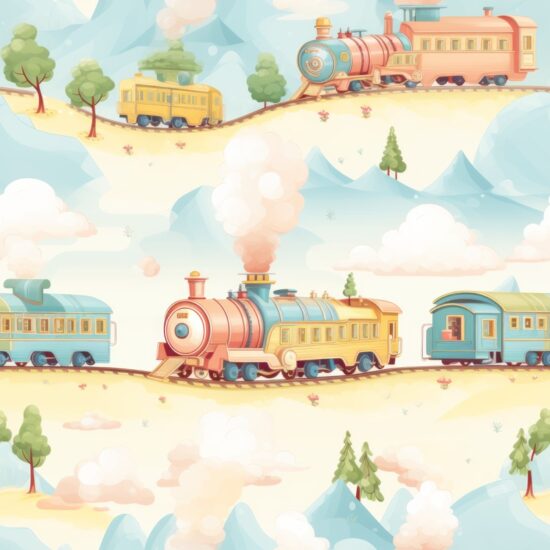 Toy Train Delight Seamless Pattern