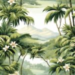 Tropical Green Jungle Paradise Seamless Pattern