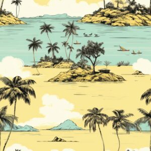 Tropical Island Escape Seamless Pattern