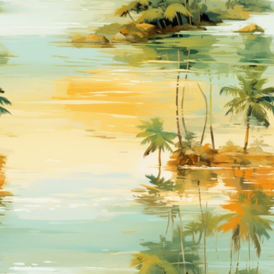 Tropical Island Paradise - Yellow Summer Dream Seamless Pattern