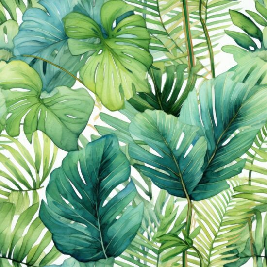 Tropical Jungle Foliage Delight Seamless Pattern