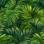 Tropical Jungle Palm Leaf Fiesta Seamless Pattern