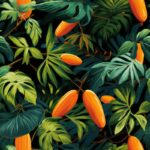 Tropical Papaya Fusion Seamless Pattern
