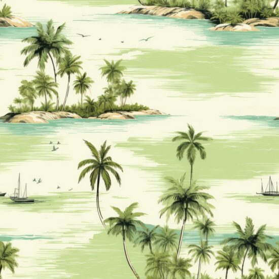Tropical Paradise Crosshatch Pattern Seamless Pattern
