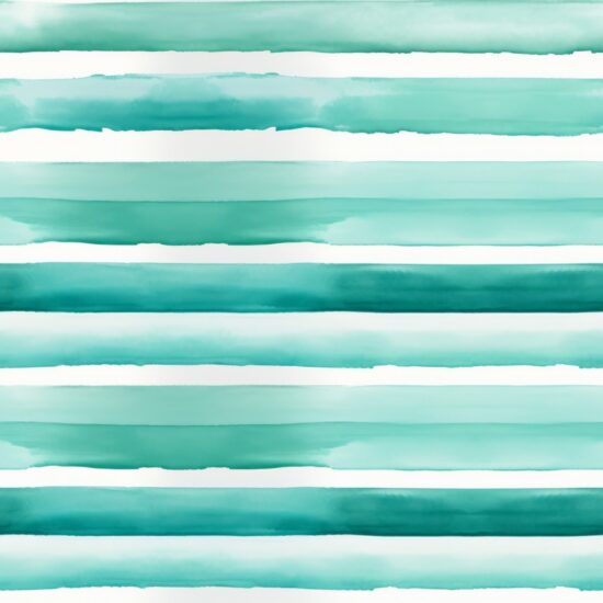 Turquoise Green Watercolor Stripes Seamless Pattern