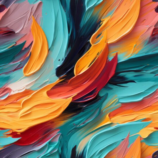 Vibrant Abstract Brushstrokes Seamless Pattern