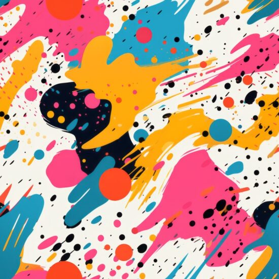 Vibrant Abstract Palette - Sensational splashes in modern art style Seamless Pattern