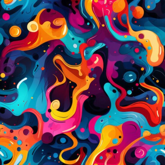 Vibrant Chaos - Colorful Modern Art Seamless Pattern