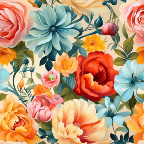 Vibrant Floral Bouquets Seamless Pattern