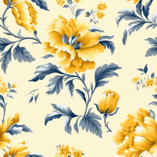 Vibrant Floral Yellow Wallpaper Seamless Pattern