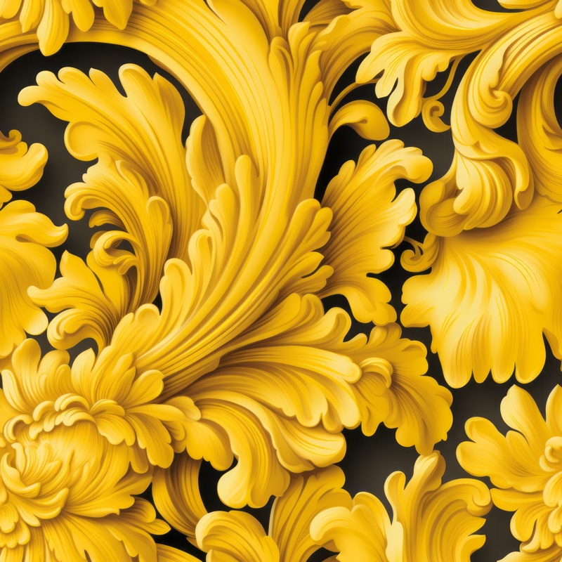 Vibrant Yellow Victorian Florals PTN 003739 pattern design