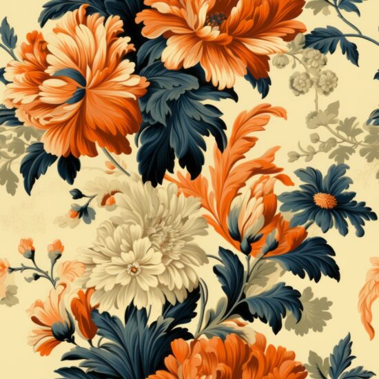 Victorian Fusion Floral Wallpaper Seamless Pattern